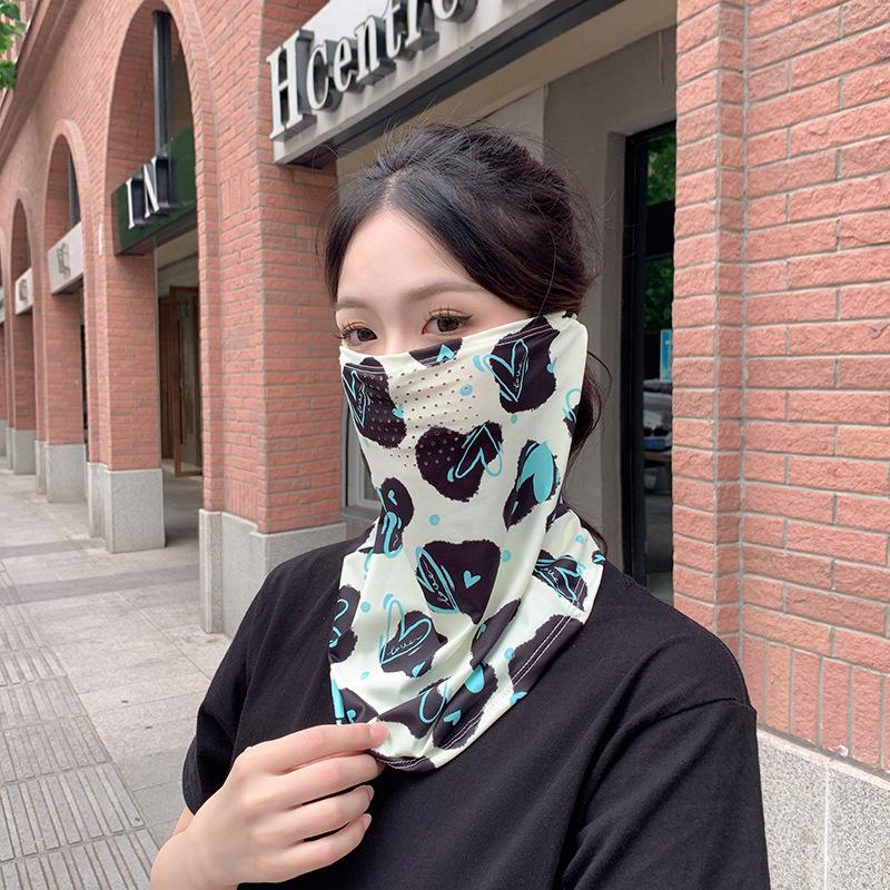 Sun Protective Scarf Neck Eye Full Protection Mask Women Breathable Facemask For Outdoors Cycling