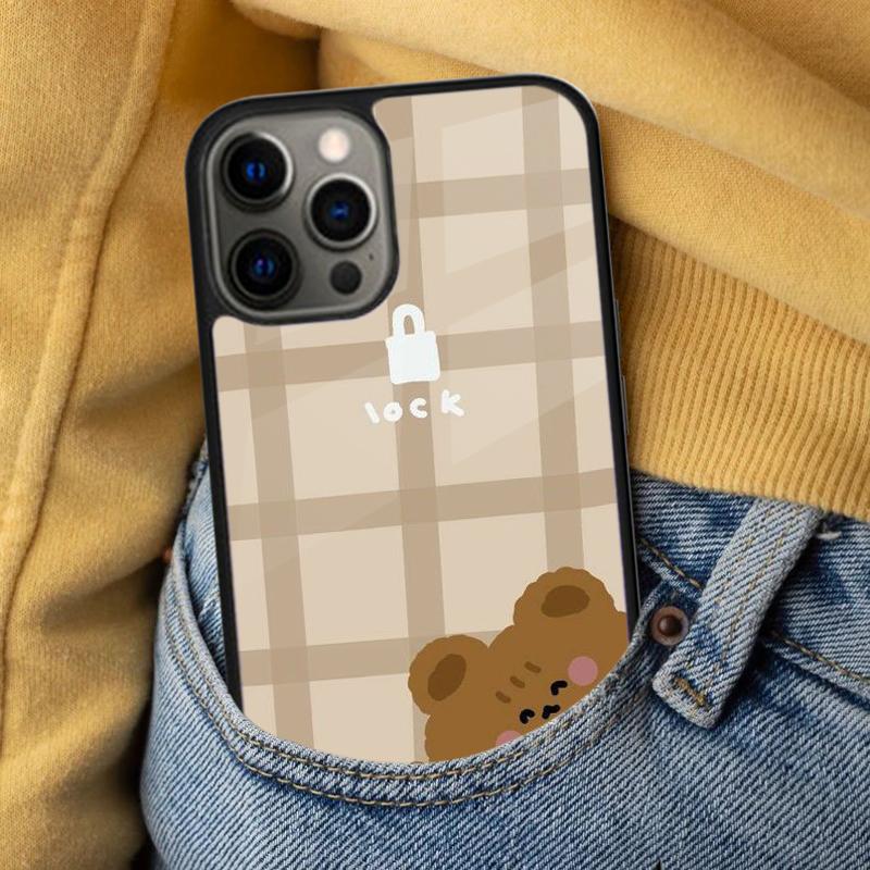 Cute Bear Soft Phone Case for iPhone 17 Air 16e Pro max 15 Pro 13 14 Plus 11 12 MagSafe Magnetic Coque