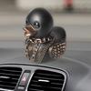 Gothic Duck Figurine Punk Deathrock Satanic Black Duck Resin Statue Sculpture Home Office Desktop Decoration Halloween Party Ornament
