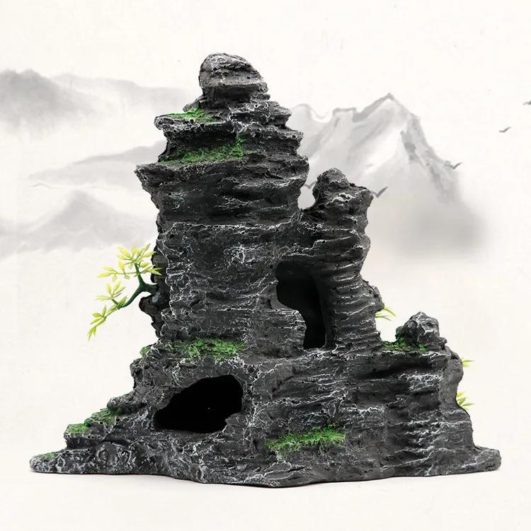 Аквариумный ландшафтный дизайн, имитация камней, смоляные украшения для аквариума, избегающие деревьев, микроландшафтные украшения