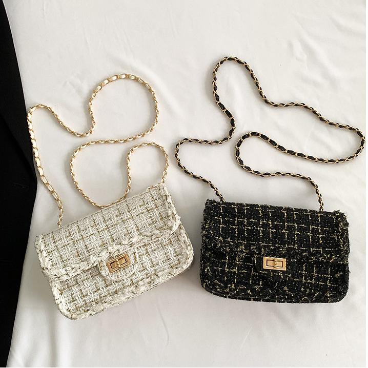 Weaving A Niche Temperament and Fashionable Small Fragrant Style Bag Spring and Summer Fabric Chain New Single Shoulder Crossbody Carrying Bag