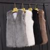 Fashion Women Vest Winter Waistcoat V-Neck Faux Fur New Fox Elegant Jacket Warm