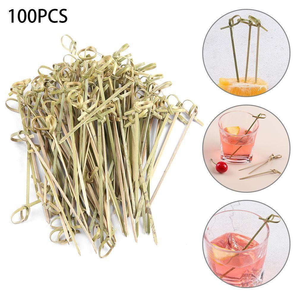 100pcs Bar Tool Bamboo Knot Party Decoration Fruit Forks Household Bamboo Knot Skewers