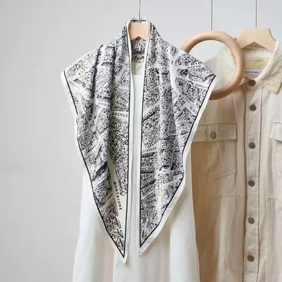 Summer 1116 New Twill Cool Triangle Scarf Women's Fashion Versatile Neck Protection Scarf Thin Sunscreen Outer Scarf