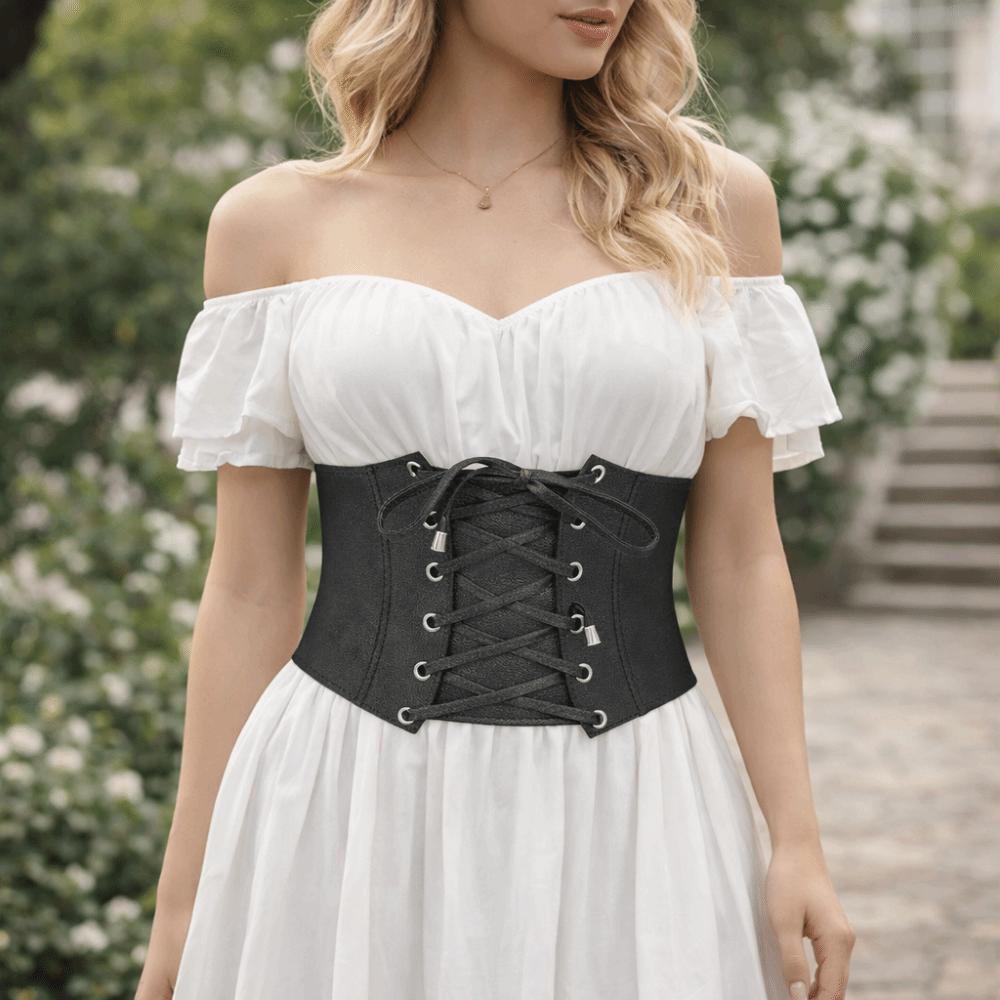 Стильная Девушка Корсет из Искусственной Кожи Однотонный Широкий Пояс Модный Широкий Пояс-Бандаж Комплекты