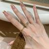 Vintage French Style Bauhinia Flower Ring for Women Handmade Brushed Minimalist Fashion Jewelry