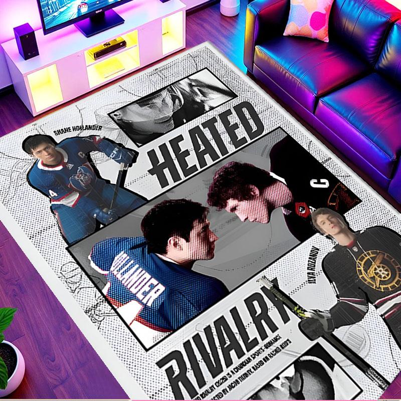 Heated Rivalry Print Rug, Washable Floor Carpet, For Entryway Dorm Laundry Room Office Study, Home Decor Birthday Christmas Gift