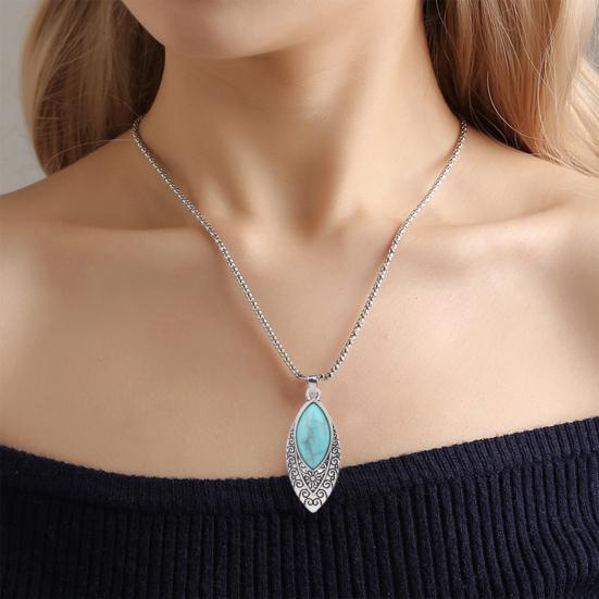 2 шт./компл. в этническом стиле, ожерелье, серьги из искусственной бирюзы, комплект женских блестящих стразов, инкрустированное ожерелье, серьги-крючки, комплект ювелирных изделий