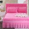 Однотонные теплые покрывала, стеганые утепленные покрывала, хлопковая юбка для кровати, комплекты постельного белья, матрас, королевский размер, покрывало на кровать