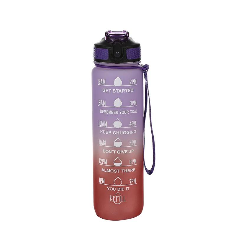 1 Liter Sport Water Bottle Motivational Water Bottle Leakproof Bottles Drinking Outdoor Travel Gym Fitness Jugs for Kitchen Cups