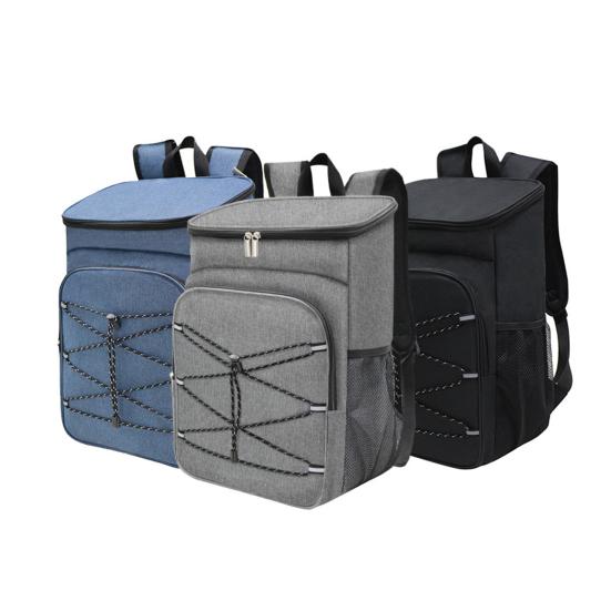 Picnic Bag Large Capacity Waterproof Oxford Cloth Cooler Bag with Adjustable Straps Side Mesh Pockets