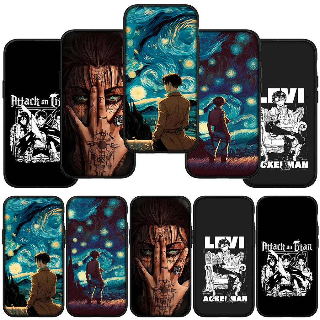 Чехол для телефона Samsung Galaxy S25 S24 S23 iPhone 16 15 Xiaomi Redmi Note 14 13 12 16E X 11 Pro Max OPPO Moto Huawei Poster Levi Attack On Titan Cover