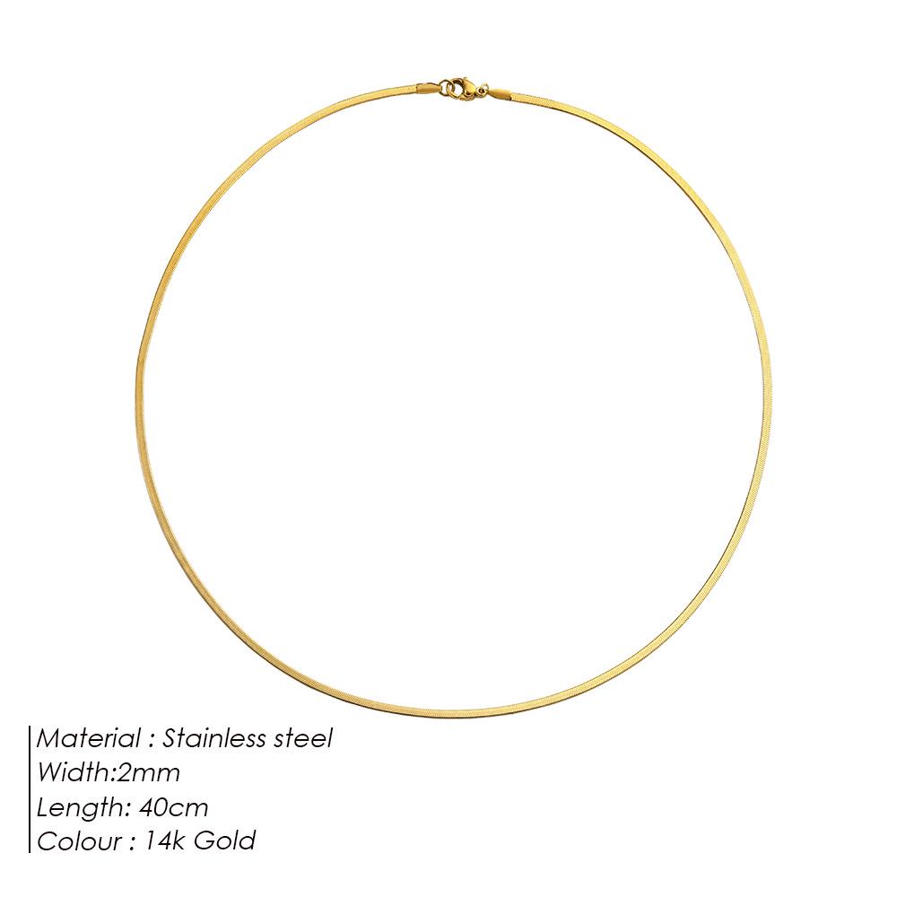 Ожерелье-цепочка eManco из высококачественной титановой стали в виде змеиной кости, ожерелье на ключицу шириной 5 мм, не выцветает, простой стиль.