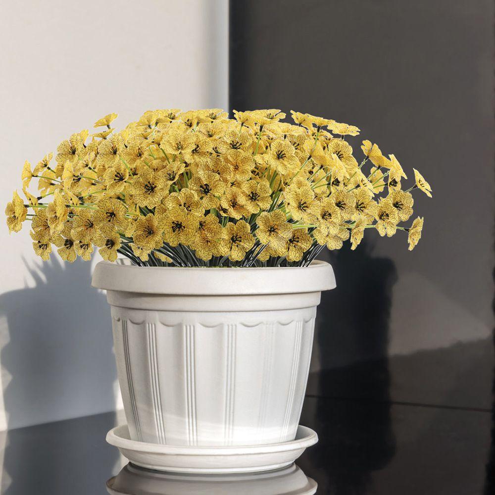 New Outdoor UV Resistant Plastic Plants Garden Porch Decor Artificial Flowers Fake Flowers