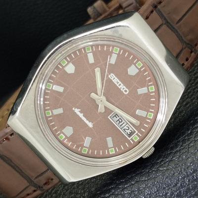 ВИНТАЖНЫЕ АВТОМАТИЧЕСКИЕ МУЖСКИЕ ЧАСЫ SEIKO JAPAN 6319A С КОРИЧНЕВЫМ ЦИФЕРБЛАТОМ a701363-5