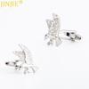 Exquisite Electroplated Silver Eagle Shaped Copper Metal Cufflinks French Shirt