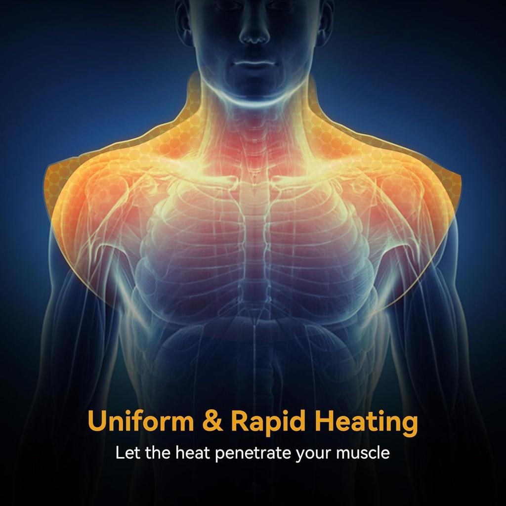 Heating Shoulder Neck Pads 9-Level Hot Compress Cervical Shawl Warmer with Digital Display Thermostat Heater Warming Back Relax