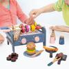 Kids Role Play Kitchen Set with Cutting Toy Accessories for BBQ Fun Play Food Set Pretend Play BBQ Grill Cooking Fun