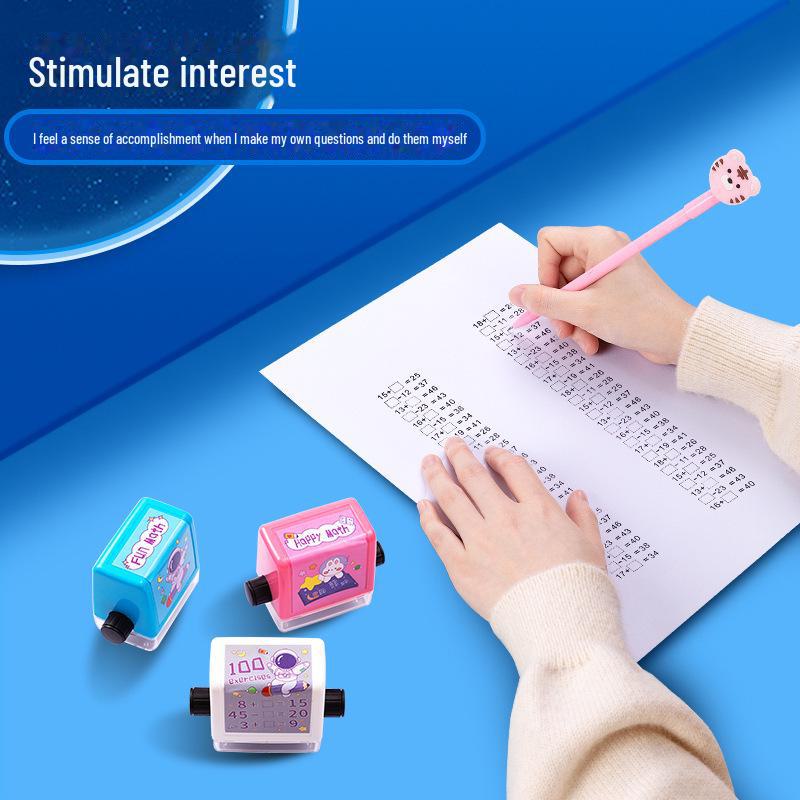 Автоматический роликовый штамп для заполнения пробелов по математике: Сложение и вычитание в пределах 50 для учащихся начальной школы.