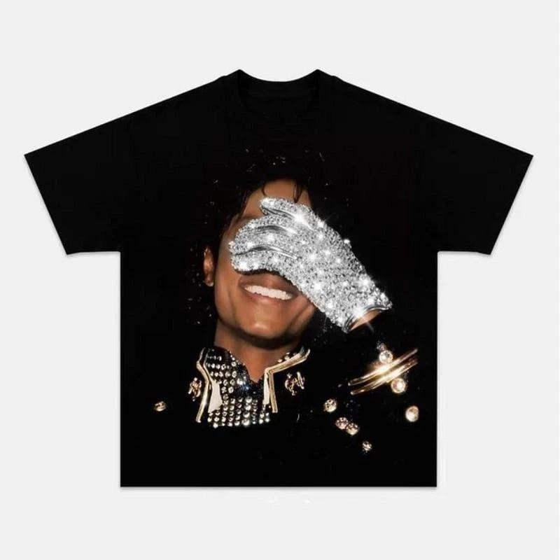 Michael Jackson Glove Graphic Tee, Music Mj King Of Pop T-Shirt,Trendy Best Gift