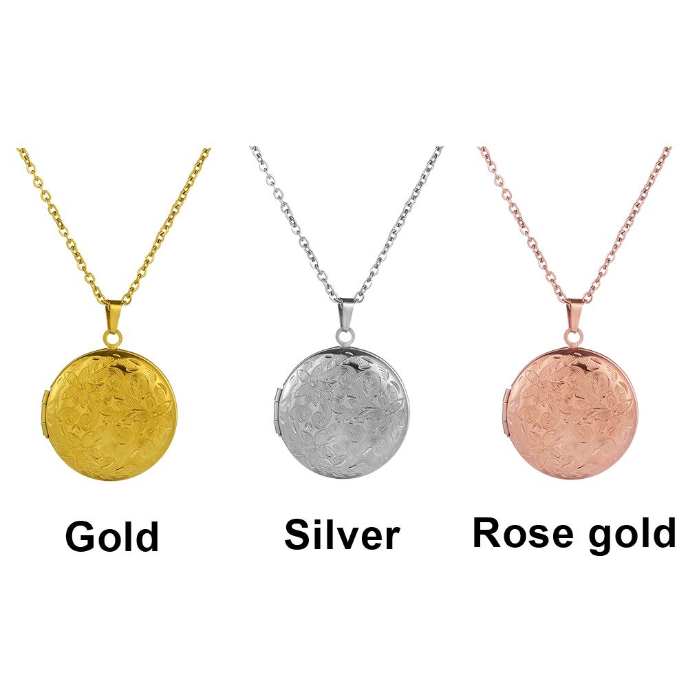 Подарочные украшения Трехмерная резьба Цепь Круглая форма Подвеска Фото Картина Медальон Ожерелье