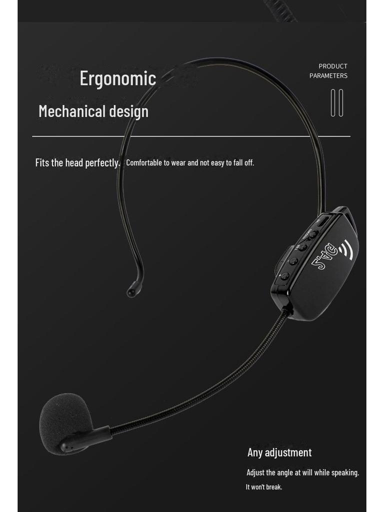 2.4G Wireless Headset with Ear-Hook Microphone and Speaker