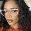 Triangular Cat Eyes Cutout Frame Clear Lens Glasses Simple Myopia Nerd Spectacles Degree -0.5 -1.0 -2.0 -3.0 -4.0 To -6.0