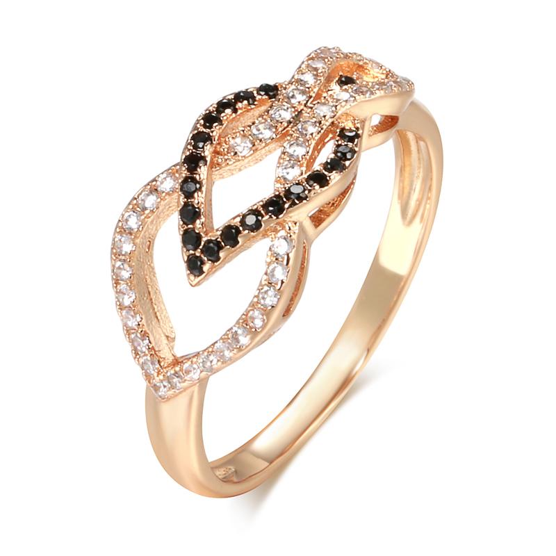 Новое кольцо Rose Gold для женщин, микро-литье по выплавляемым моделям, кольцо с натуральным черным цирконом, винтажное, для невесты, свадебное, тонкое ювелирное изделие