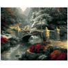Painting By Numbers DIY 40x50 50x65cm Arch Bridge In the Forest Scenery Canvas Wedding Decoration Art Picture Gift
