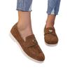 Large Size Flat-soled Single Shoes for Women, Wearing Round Head Low-top Shoes Suede, One Foot Lazy Shoes