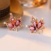 Personalized Women's Red Maple Leaf Earrings Vintage Gold Wedding Jewelry Women's Charm