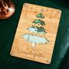 Wooden Christmas Tree Decoration Family Christmas Decor Traditional Blessings Engraved Money Tree Board Double-sided for Money