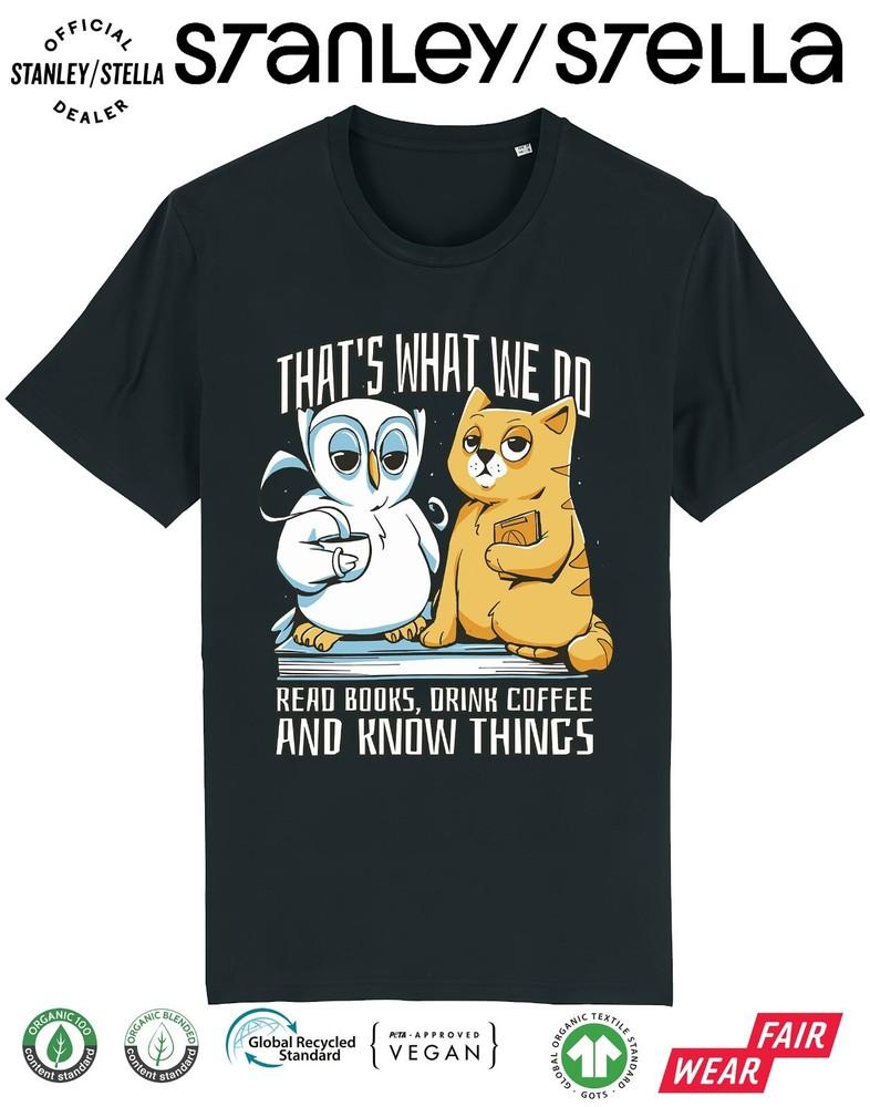 Читай книги Пей кофе Смешные коты Футболка Детская / Премиум качество