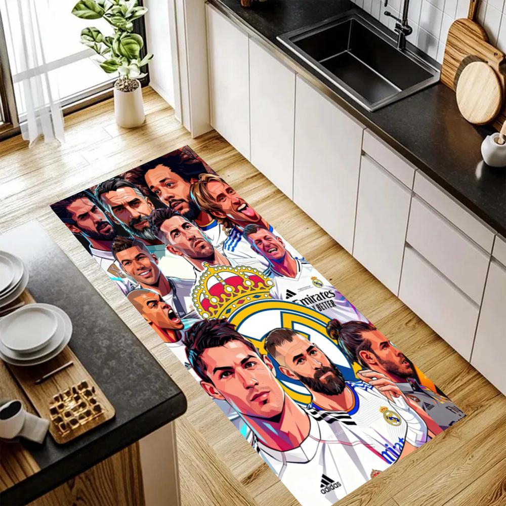 Real Madrid Kitchen Carpet Nonslip Floor Mat Ideal For Indoor And Outdoor Entryway Door Mat Laundry Room Bathroom Foot Mat