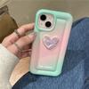 Корейский силиконовый чехол для телефона с 3d лазерным сердечком и градиентом для Iphone 14 13 12 11 Pro Max Smudge розовый простой противоударный мягкий чехол