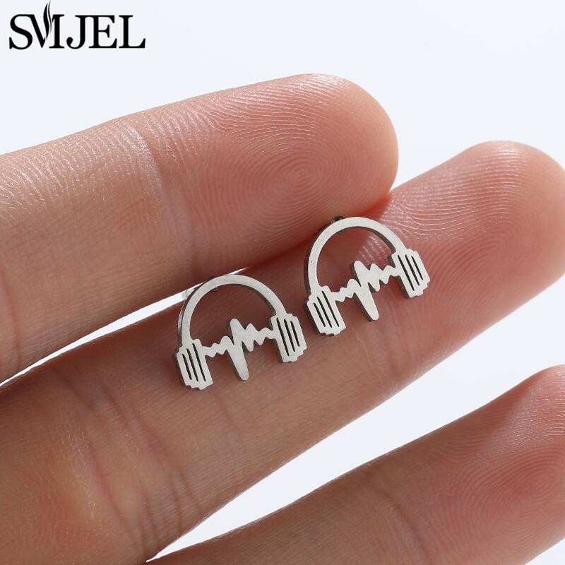 2026 Stainless Steel Geometric Stud Earrings for Women Star Sun Moon Earings Fashion Jewelry Angel Wing Ghost Ear Pendientes