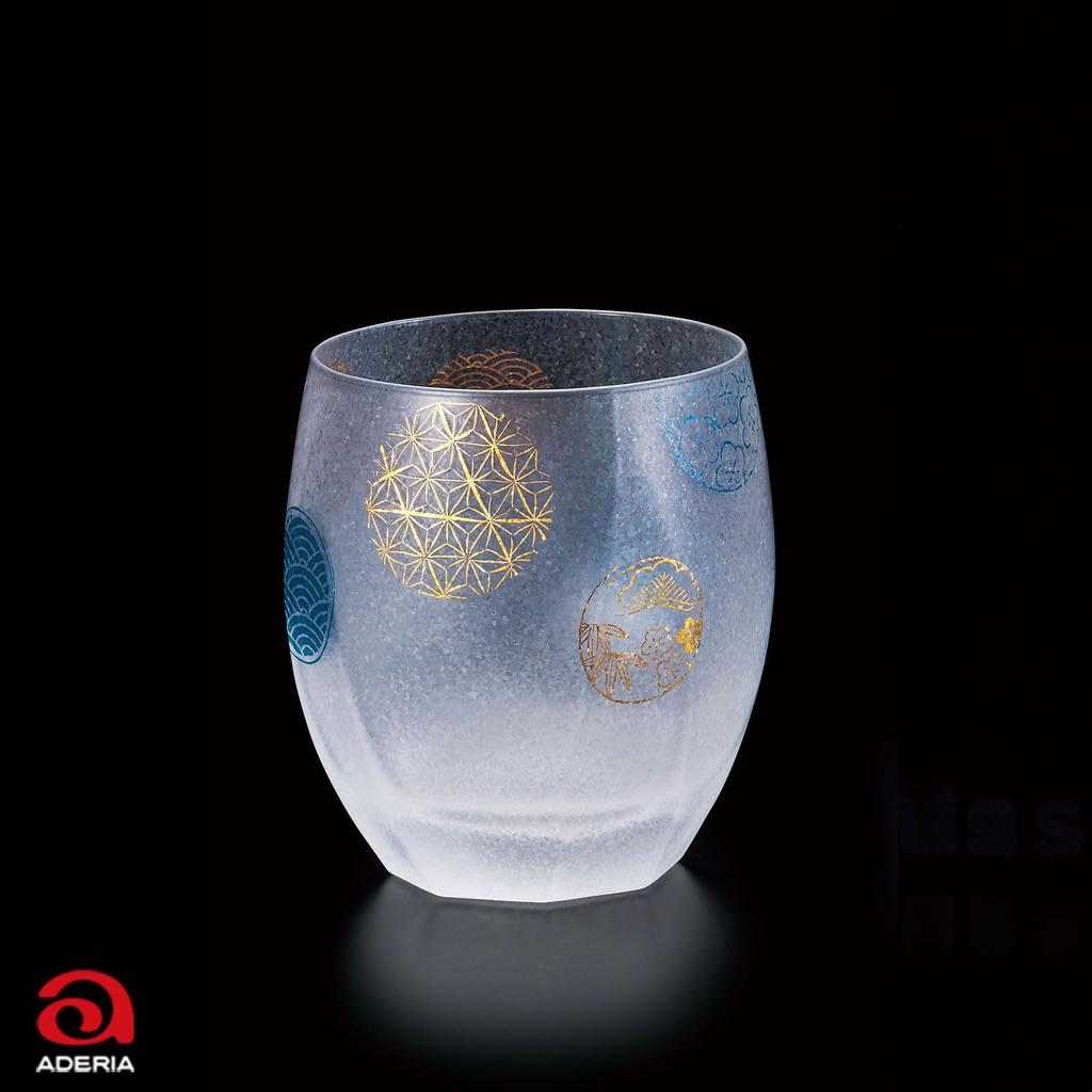 ADERIA Premium Nippon Taste Round Pattern 345ml Rock Glass Made in Japan Rock Glass Made in Japan Comes in Gift Box Day Day Respect for the Aged Day