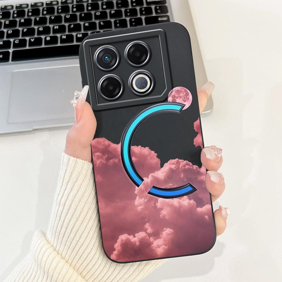 Мягкий силиконовый ТПУ матовый чехол Funda для Infinix GT 20 Pro / Infinix X6871 GT20Pro, задняя крышка, Астронавт, Лунная ночь, Расписной