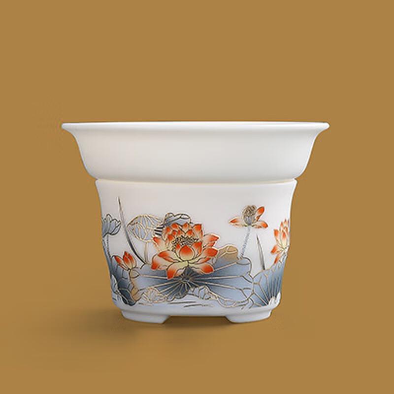 Chaxun Dehua White Porcelain Lotus Gaiwan