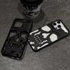 3D Matte Metallic Color Hollow Out Skull Phone Case for 16 15 13 12 11 14 ProMax 16 15 Plus Fashion Shockproof soft Cover
