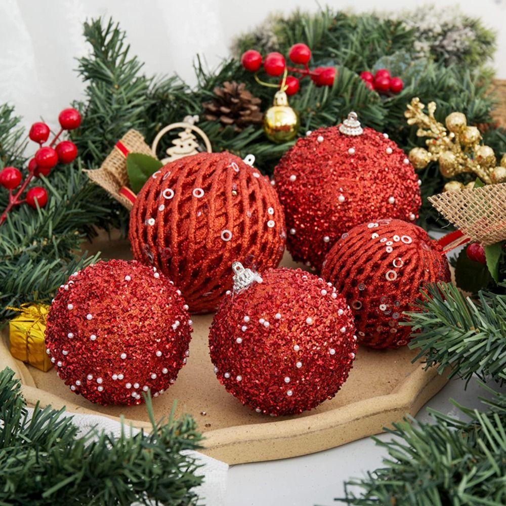 6/12 шт. Новый 8/10 см Елочное украшение Пенопластовый DIY Шарик для подвешивания на вечеринку Красочное подвесное украшение на елку Новый год