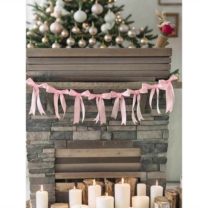1 шт. Розовый Белый Бант Украшения для Вечеринки Баннер Бант Гирлянда Декор, Бант Гирлянда Лента для Вечеринки Праздника Дня Рождения Свадьбы Помолвки Спальни