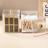 Makeup Storage Organizer Bathroom Jar Cotton Swab Storage Square Container Cosmetic Cotton Puff Storage Box