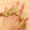 Преувеличенная индивидуальность кольцо из нержавеющей стали стрекоза цветок овальное нерегулярное геометрическое открытое кольцо для женщин