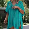 2022 New Arrivals Sexy Beach Cover Up White Crochet Robe De Plage Pareos for Women Swim Wear Saida De Praia Beachwear Coverups Q206