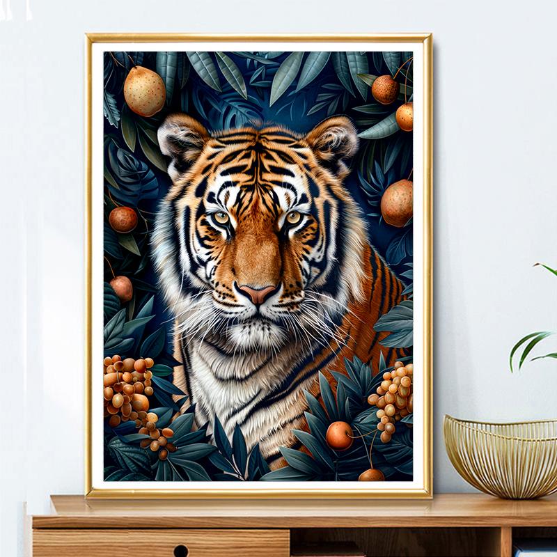 5d DIY Diamond Painting Cross Stitch Animal Tiger Fruit Diamond Embroidery Mosaic Full Round Drill Home Decor Arts