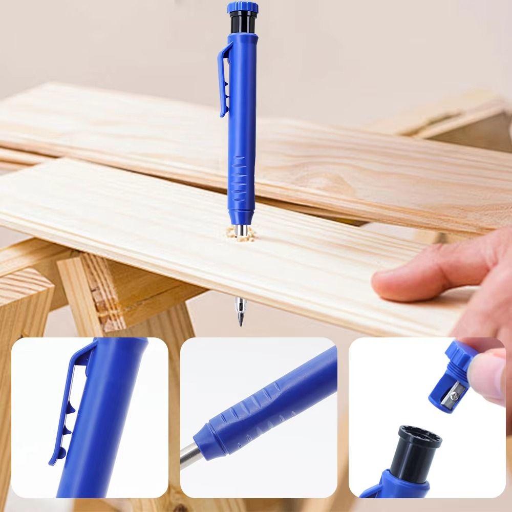 10Pcs with 9 Refills Lead core Mechanical Carpenter Pencil Woodworking Pencil Scribe Making
