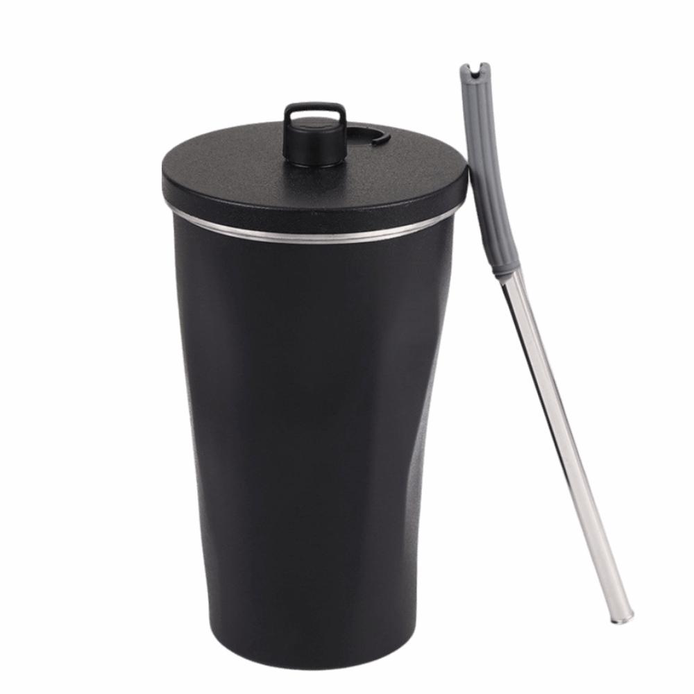 Creative Travel Insulated Tumbler 600ML with Straw Stainless Steel Thermal Mug Leak Proof with Lid Stainless Steel Coffee Cup