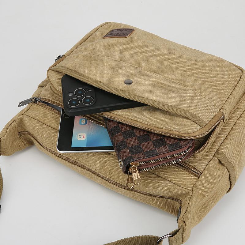 Мужская высококачественная холщовая сумка через плечо – модный кроссбоди-тоут для повседневных прогулок, путешествий и офиса