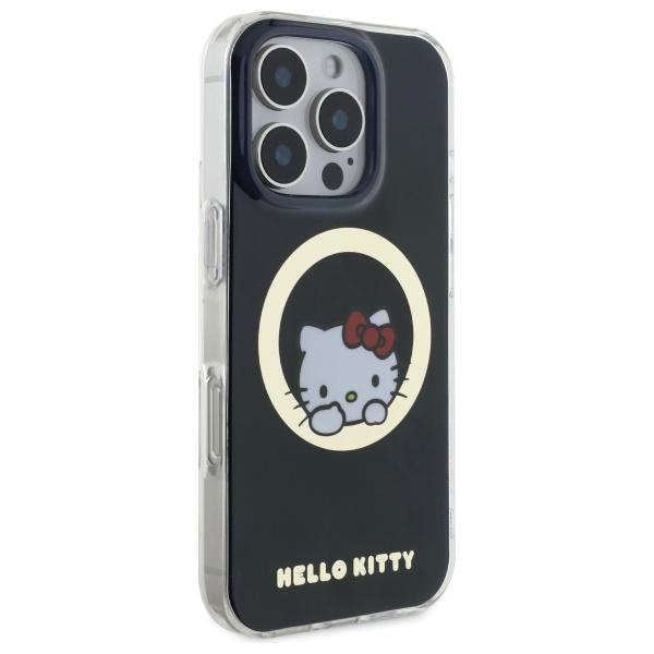 Etui do iPhone 16 Pro czarne Hello Kitty Magsafe